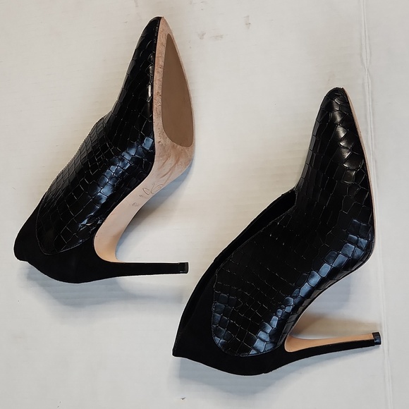 Joan OLOFF DORSEY BLACK SOFT PATENT/BLACK KID SUEDE - 8.5 M - Picture 11 of 16